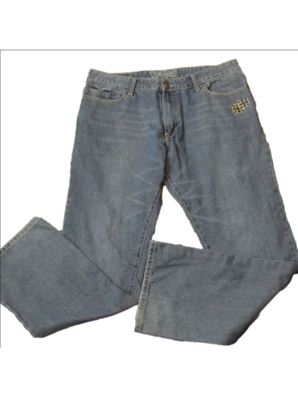 Robin's JEAN croco blue cross jeans size 38 big & tall